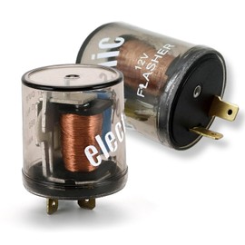 yorpyep Car Flasher, 12 V 20 A 2 Pin LED Turn Signal Light Repair Relay, Round Waterproof Housing Plug and Play Flasher, for Most Cars Motorcycles Repair Relay Accessories (Transparent)