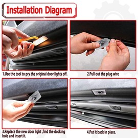 2pcs Never Fade Car LED Door Logo Compatible for 300 300C 300S 2005-2024,Ghost LED Projector Laser Courtesy Step Shadow Light Accessorie (Blue)