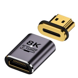 ZAKKAMAN Magnetic HDMI Converter Adapter, 8K/60Hz, High Speed Data Transfer, 4K/120Hz, Video Transfer, UHD2.1, 19 Pins, Magnetic Connector, Supports Video Output, Wire Prevention, Easy Connect,