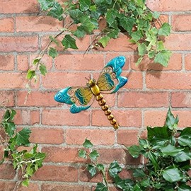 Metallic Dragonfly Wall Art with Jewels decoration will brighten up your garden - Dragonfly(Blue)