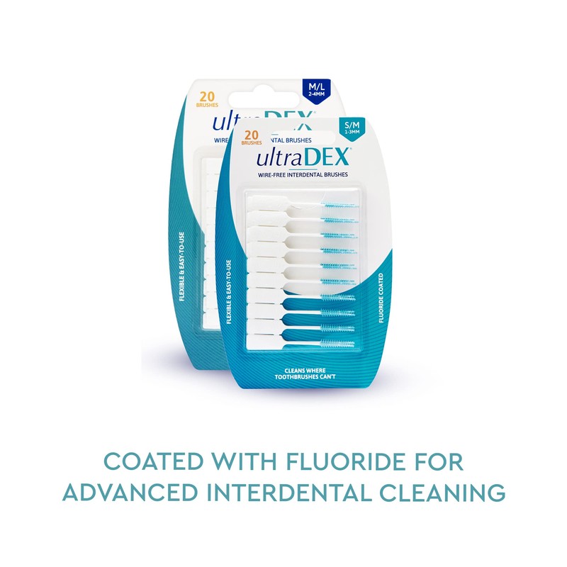 UltraDEX Wire Free Interdental Brush, Wire Free Flexible Floss Aid,