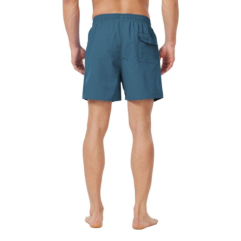 Bulobulo Swimming Trunks with Zip Pocket Men's Quick-Drying, peacock blue,