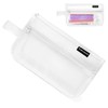 Mesh Transparent Pencil Case,Grid Mesh Pencil Case with Zipper,1PCS White