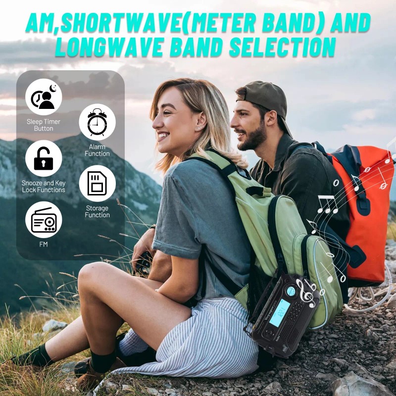 Kaito KA600 Weather NOAA Emergency Radio Crank Solar Powered AM