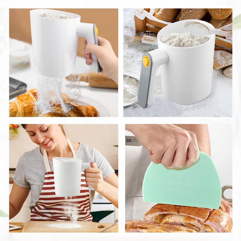 Electric Flour Sifter, Battery Operated Flour Sifter for Baking with