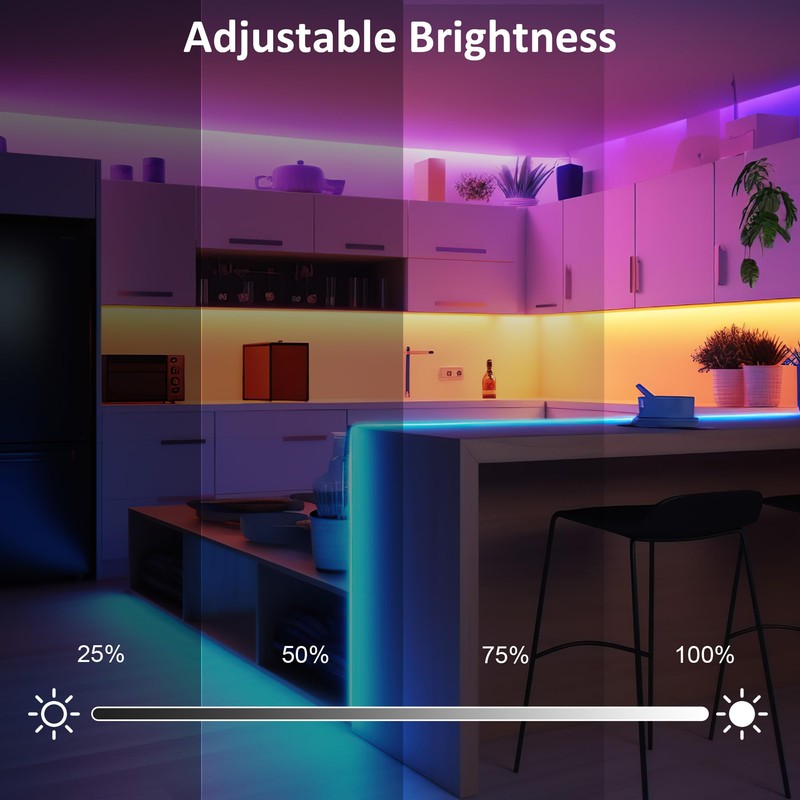 LAFULIT 8 PCS RGB Under Cabinet Lights Kit, App and