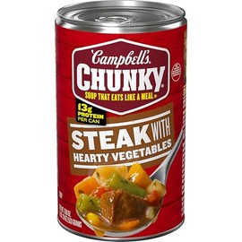 Campbell’s Chunky Soup, Steak With Hearty Vegetables Soup, 18.8 Oz Can