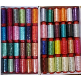 50 Spools Embroidery Machine Viscose Rayon Silk Embroidery Threads, Machine Embroidery Assorted Threads, 120D/2 for Brother Babylock Janome Singer Pfaff Husqvarna Bernina Embroidery Sewing