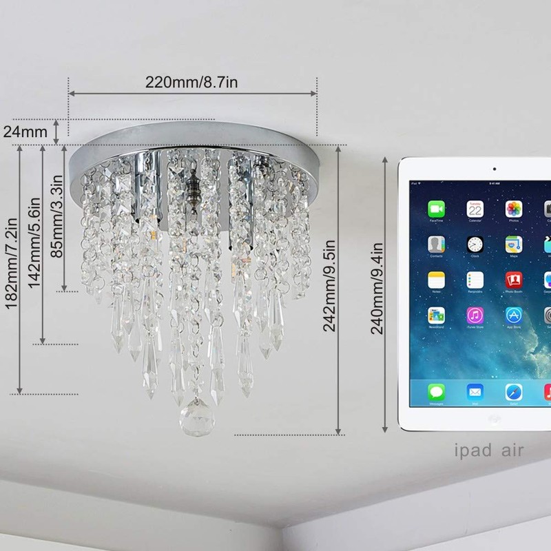 lifeholder Mini Chandelier, Crystal Chandelier Lighting, 2 Lights, Flush Mount
