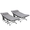 LOENIY 2 Pack Wide Folding Camping Cots with Pillow &