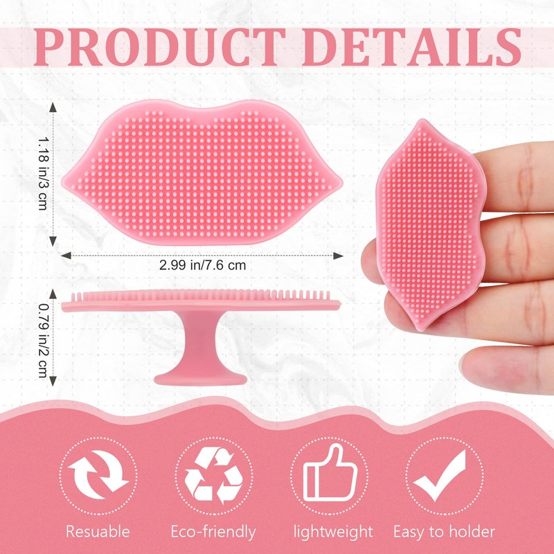 2 Pieces Lip Scrub Brush, Silicone Lip Scrubber and Exfoliating