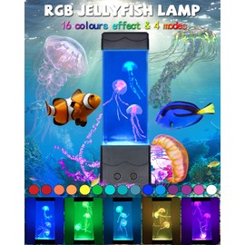 BAOYIKU Jellyfish Lamp Bedroom Night Light LED Color Changing Lamps Ocean Fish Aquarium Cool Stuff Novelty Lighting Mmood Lights Holiday Festival Present Jellyfish Motion Lamp