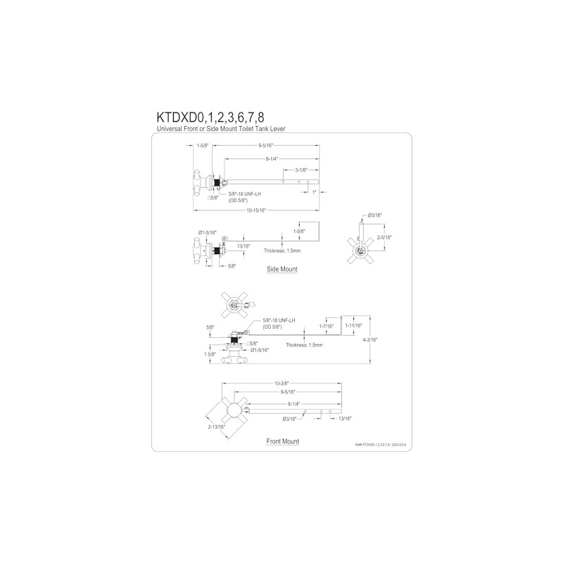 Kingston Brass KTDXD0 Concord Universal Front or Side Mount Toilet