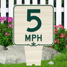 Speed Limit 5 MPH Square Sign, 11"x21", Heavy Duty Integrated Ground Stakes, Indoor/Outdoor Use, Rust Free Aluminum Composite, Made in USA by My Sign center