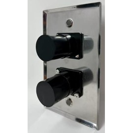 2 Port HDMI D Series Heavy Duty Pass Through Solderless Stainless Steel Wall Plate - HDMI Angled Exit