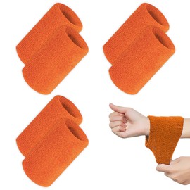 Pack of 6 Sweatbands, Wristband, Cotton Absorbent Wrist Bands, Fitness Arm Sports Wristbands, Sweatbands for Wrist for Men, Women, Football, Basketball, Tennis