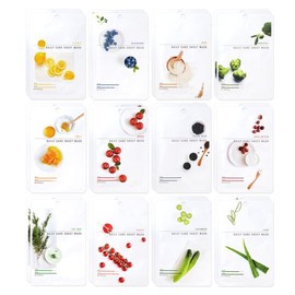 Eunyul Daily Care Sheet Masks 24 Sheets (2 sheets each of 12 types) / 은율 데일리케어 시트 마스크 24매 (12종 각 2매씩)
