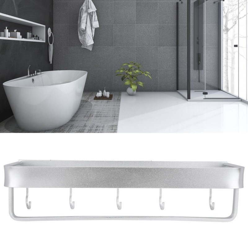Bathroom Shelf Wall Mount Space Aluminium Shower Single Layer Shelf