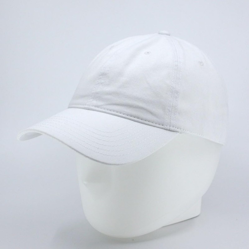 Plain Basic Bold Cotton Adjustable Dad Hat Baseball Cap (White)