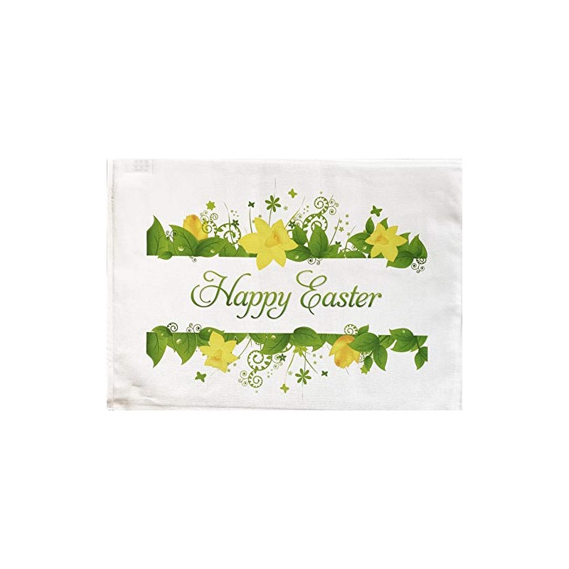 Half a Donkey Happy Easter with Daffodils Large Cotton Tea