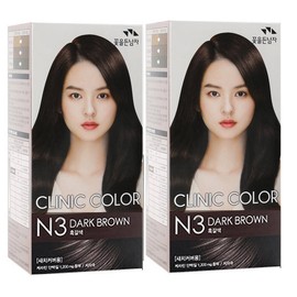 Man with Flowers Clinic Color Hair Dye N3 Black Brown (2)/Hope / 꽃을든남자 크리닉칼라 염색약 N3 흑갈색(2개)/소망
