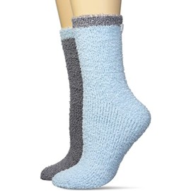 Karen Neuburger womens 2 Pack Glitter Fuzzy Socks, Quckslv/Coolblu, One Size US