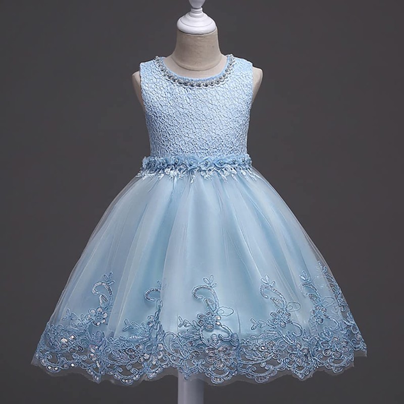 DreamHigh Vestido de noche adornado con perlas bordadas florales para