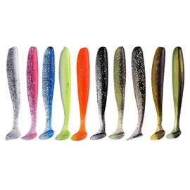 Njord Kalastus Zander Rubber Bait Set | Rubber Bait in 8 Colours | Dropshot Suitable | Mini Rubber Fish Set | Ultra Light Rubber Bait for Trout, Bass, Zander (10 Pieces 10 cm)