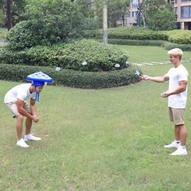 2 Sets Baby Shower Games Funny Activities - Funniest Baby Shower Game Ever, Ice Breakers for Boy or Girl, Pacifier Head Toss (Blue)