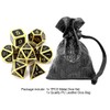 Haxtec DND Metal Dice Set D&D Gold Black Metal Dice