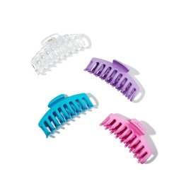 Trademark Beauty Claw Clips - Lightweight Soft Spring Design Hair Clips, Versatility, Anti-Slip Material, For All Hair Types - Colorful, (Pack of 4)