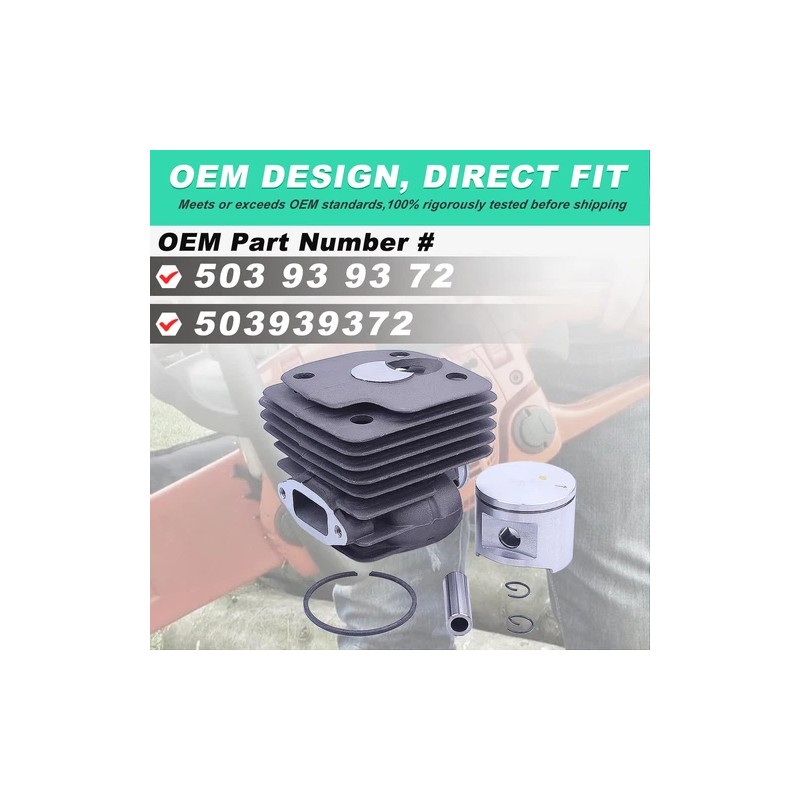 Adefol 52mm Cylinder Piston Kit for Husqvarna 372XP 371 365