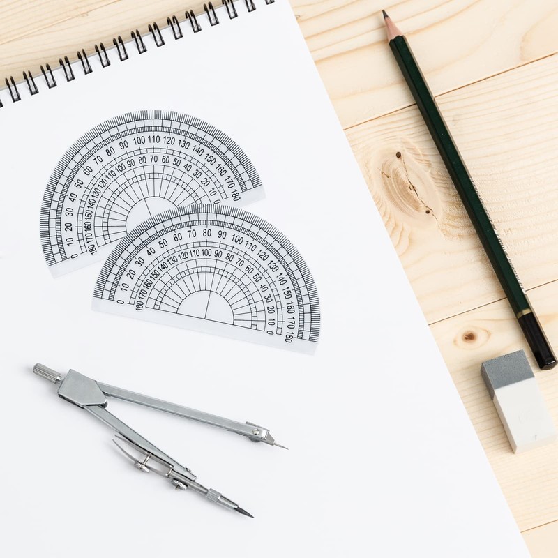 SZXMDKH Plastic Protractor for Angle Measurement Student Math 180 Degrees,