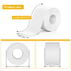 ABSOFINE Caulk Tape Waterproof Self Adhesive 1.97" x16.4Ft, White Toilet Caulk Sealant Tape, Shower Seal Strip for Kitchen, Countertop, Bathroom, Sink, Bathtub Toilet Edge Protector with Sealing Tool