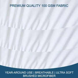 NANGAL BEDDING | Small Double/4ft Microfiber Fitted Sheet White | Premium Quality 100GSM Ultra Soft Brushed Fabric | 14 Inch Extra Deep Pocket | All Around Elastic | Breathable | Shrink&Fade Resistant