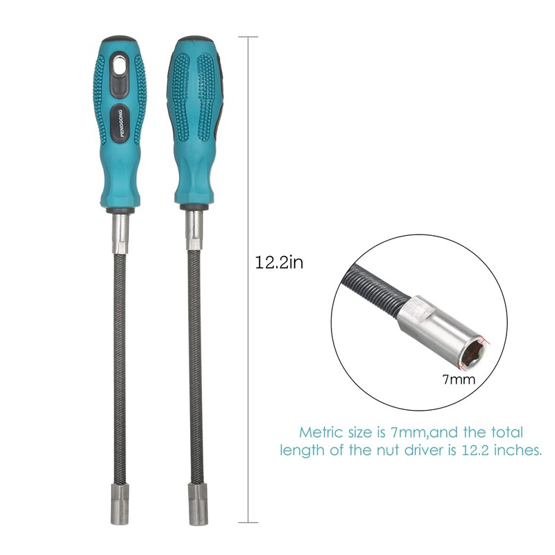 Mingzhe Flexible Hose Clamp Driver 7mm Metric Nut Driver Non-Slip