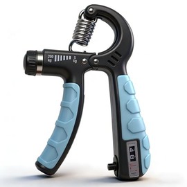 Lingpeng - Entrenador de fuerza de agarre con resistencia ajustable de 5-200 kilogramos, contador automático, diseño ergonómico, potenciador de antebr