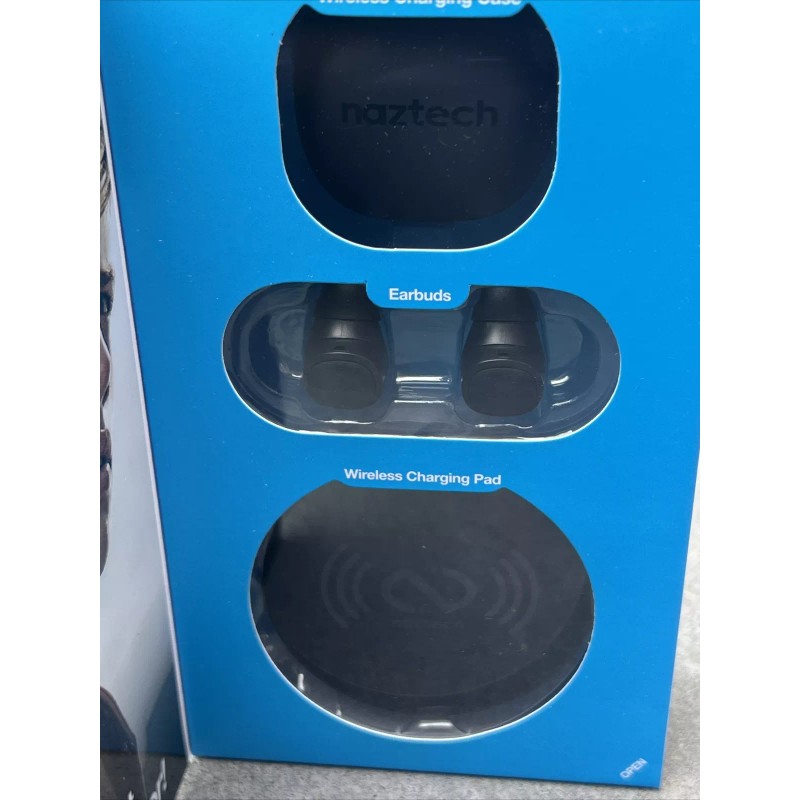 Naztech Freedom+ True Witeless Earbuds w/Charging pad – BLACK NIB