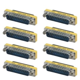 Universal 8x 25 Pin D-SUB DB25 Male to Male Mini Gender Changer Coupler M/M Gold Plated