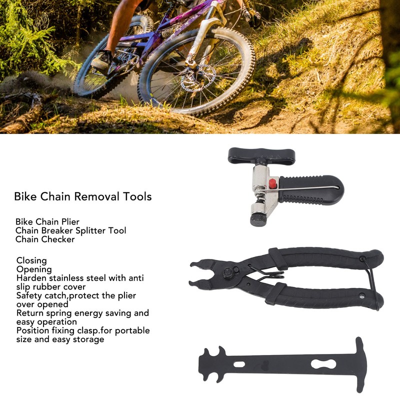 3pcs Bicycle Chain Tools Stainless Steel Removal Tools Universal Bike