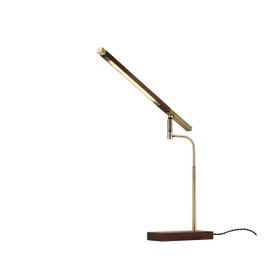 Adesso 3046-15 Barrett LED Desk Lamp, 16.5-28.5 in, 7W, Walnut Finish, 1 Table Lamp