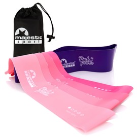 MAJESTIC SPORT Fitness Bands Set of 5, Resistance Bands Set, Fitness Band Set, Booty Band, for Muscle Building, Pilates, Yoga