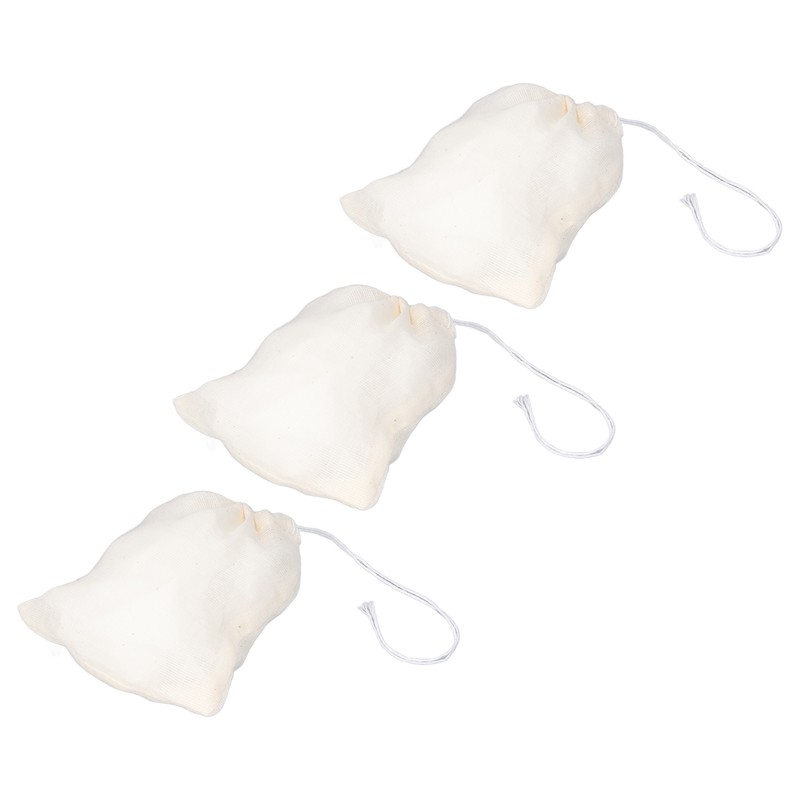 100Pcs Drawstring Cotton Bags 8cmx10cm Reusable Filter Tea Residue Environmentally