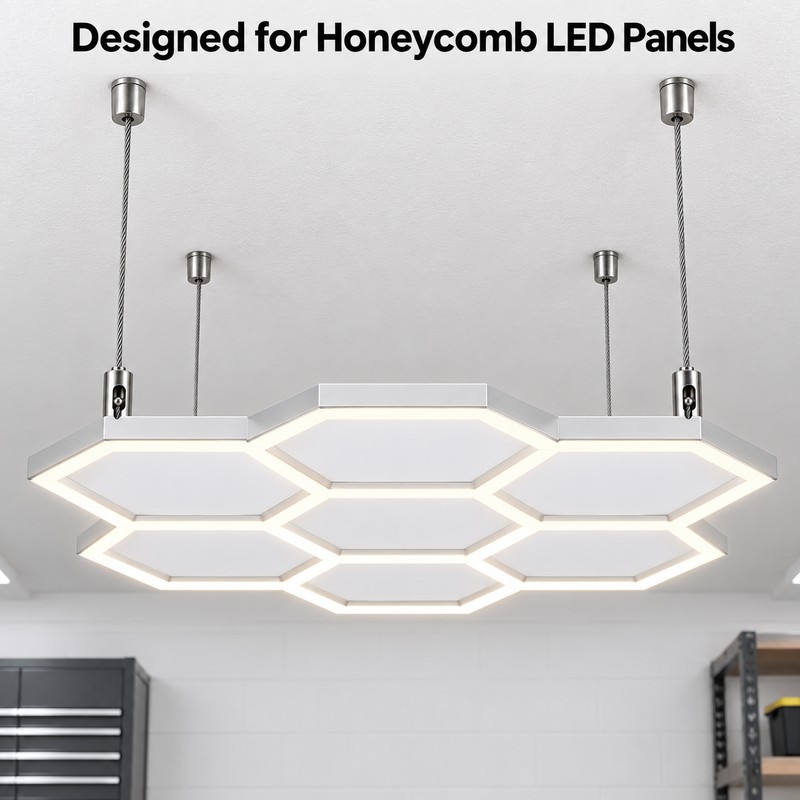 15Pcs 1M Adjustable LED Panel Suspension Cables – Steel Hanging