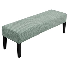 SPRINGRICO Stretch Dining Bench Cover, Removable Bench Slipcover Washable Bench Seat Protector Rectangle Bench Cover for Dining Room, Living Room, Bedroom, Kitchen (S3-Green)