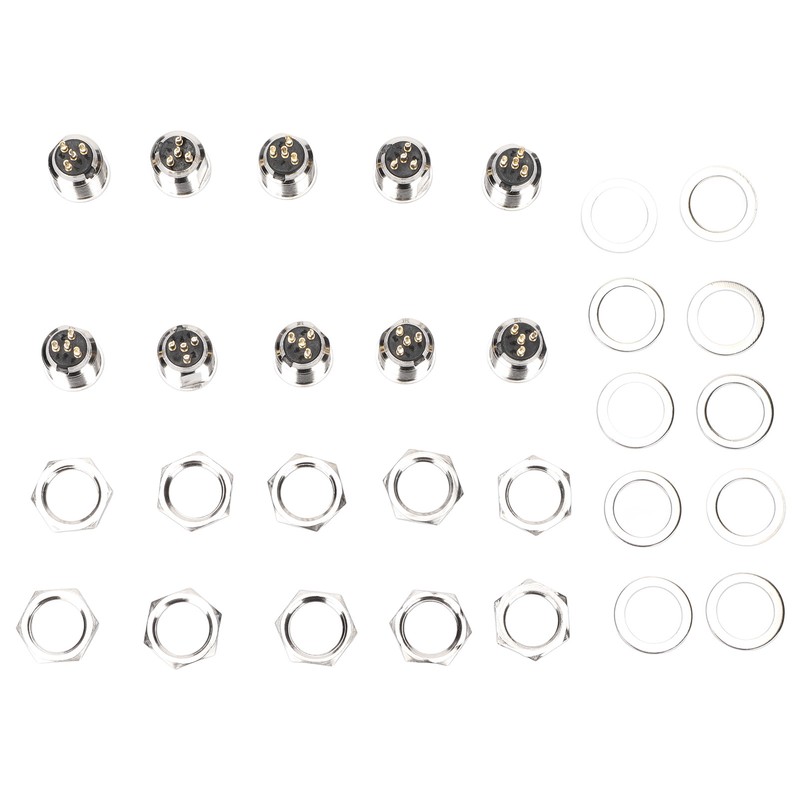 10Pcs XLR Male Socket 4 Pin Metal Panel Mount Male