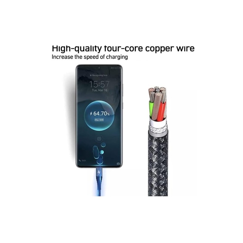 Paquete de 3 cables USB C a USB C, 60