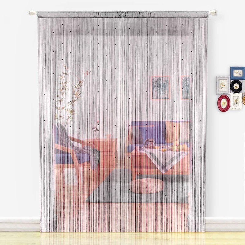 HSYLYM String Curtains Beaded Door Curtain Spaghetti Dense Bead Curtains