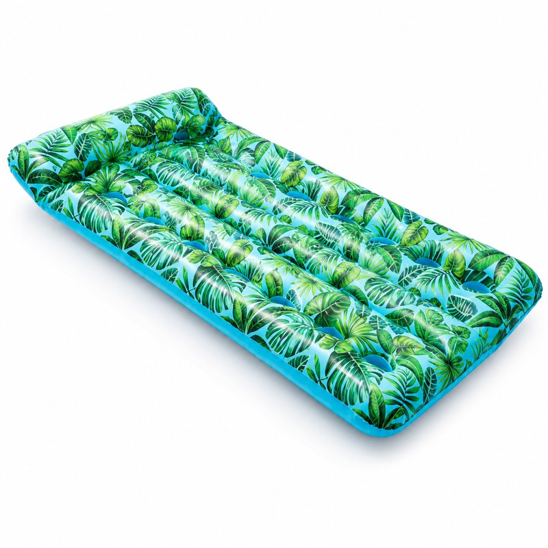 Inflatable Pool Float Lounger for Adults – Tropical Leaf PVC