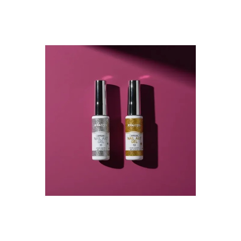 2 Pzas Esmalte Delineador Para Uñas Acrílicas Gel Glitter